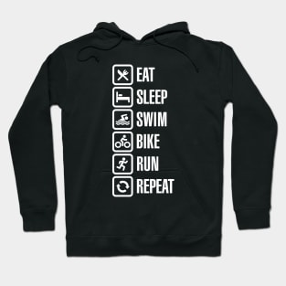 Eat sleep swim bike run repeat - triathlon Hoodie